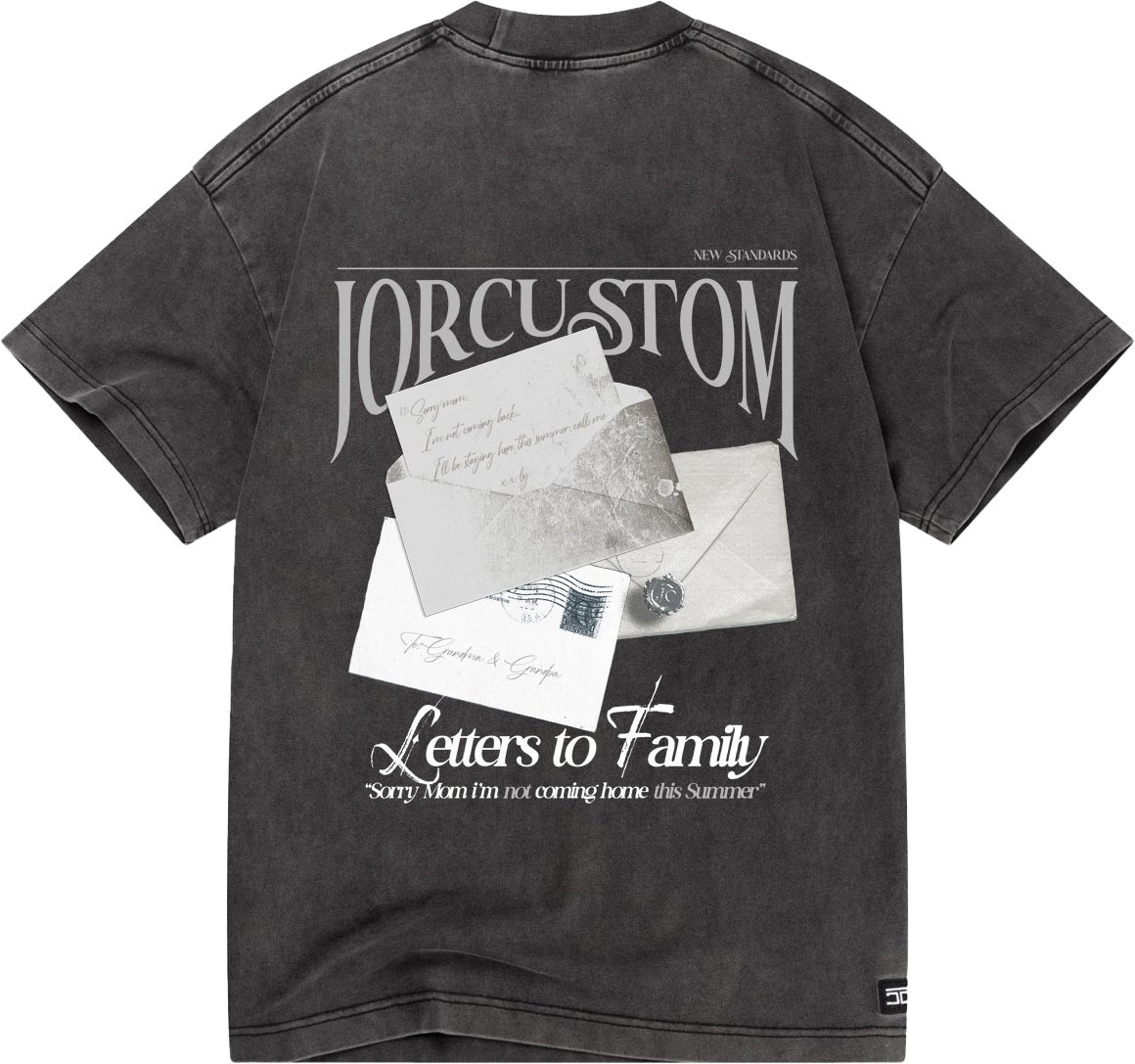 JORCUSTOM Letters Loose Fit T-Shirt AcidGrey Grijs