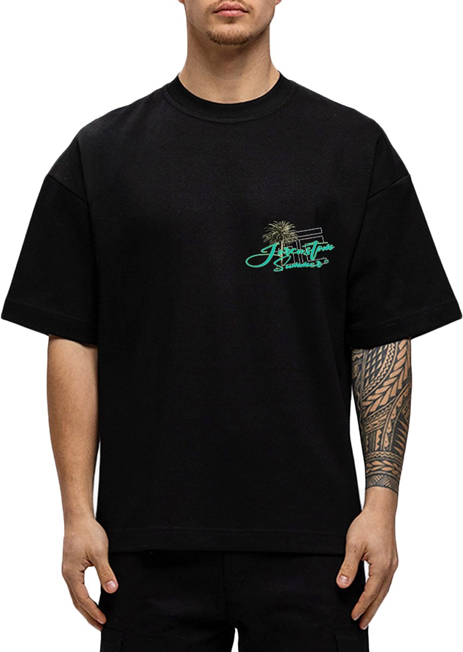 JORCUSTOM Endless Oversized T-Shirt Black Zwart