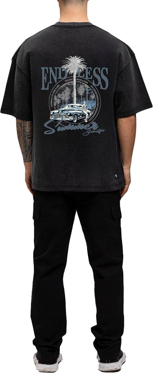 JORCUSTOM Endless Oversized T-Shirt AcidGrey Grijs