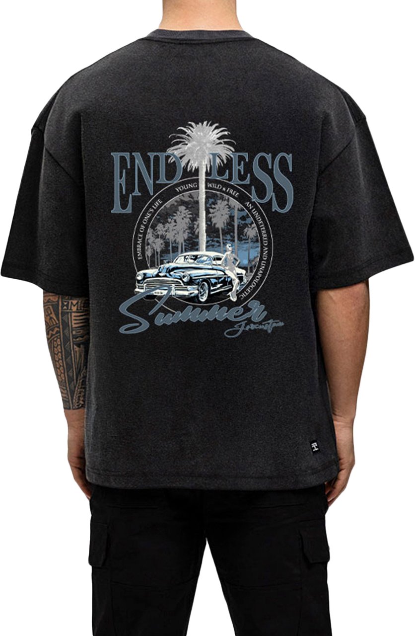 JORCUSTOM Endless Oversized T-Shirt AcidGrey Grijs
