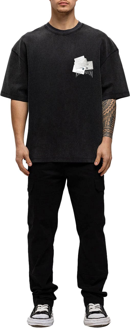 JORCUSTOM Letters Oversized T-Shirt AcidGrey Grijs