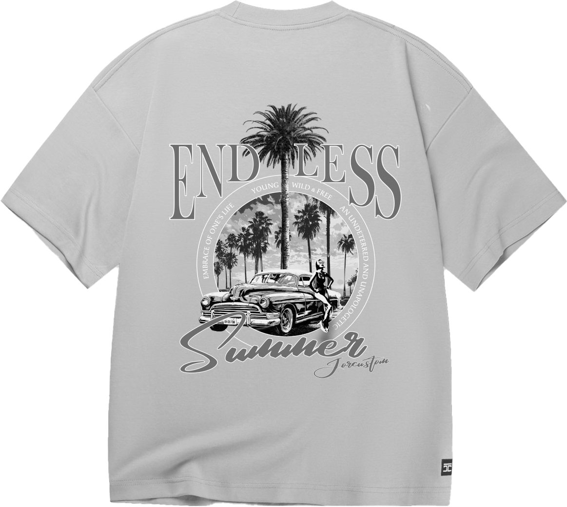 JORCUSTOM Endless Oversized T-Shirt LightGrey Grijs