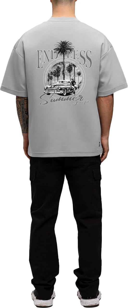 JORCUSTOM Endless Oversized T-Shirt LightGrey Grijs
