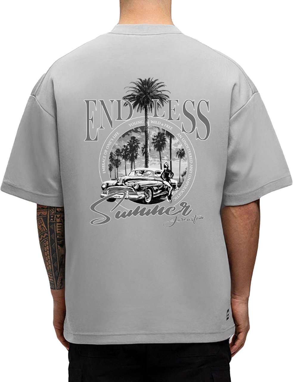 JORCUSTOM Endless Oversized T-Shirt LightGrey Grijs