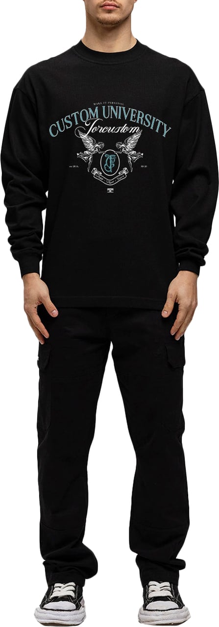 JORCUSTOM Custom Longsleeve T-Shirt Black Zwart