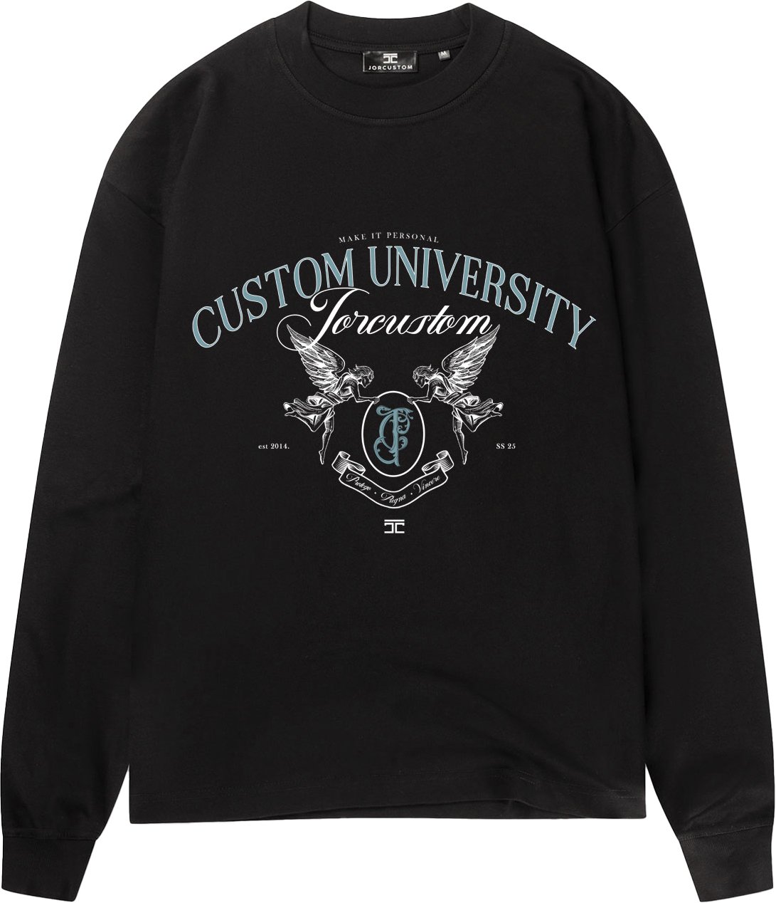 JORCUSTOM Custom Longsleeve T-Shirt Black Zwart