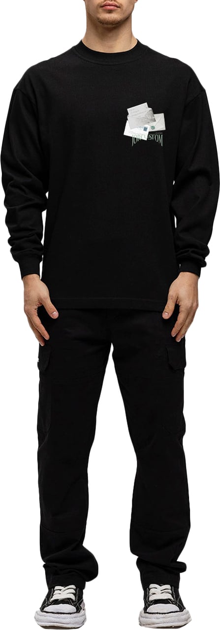 JORCUSTOM Letters Longsleeve T-Shirt Black Zwart
