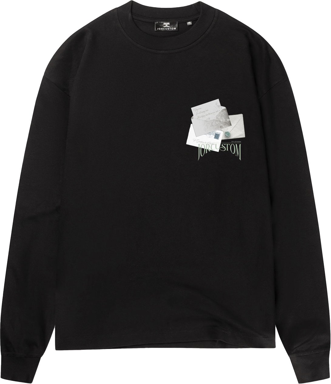 JORCUSTOM Letters Longsleeve T-Shirt Black Zwart