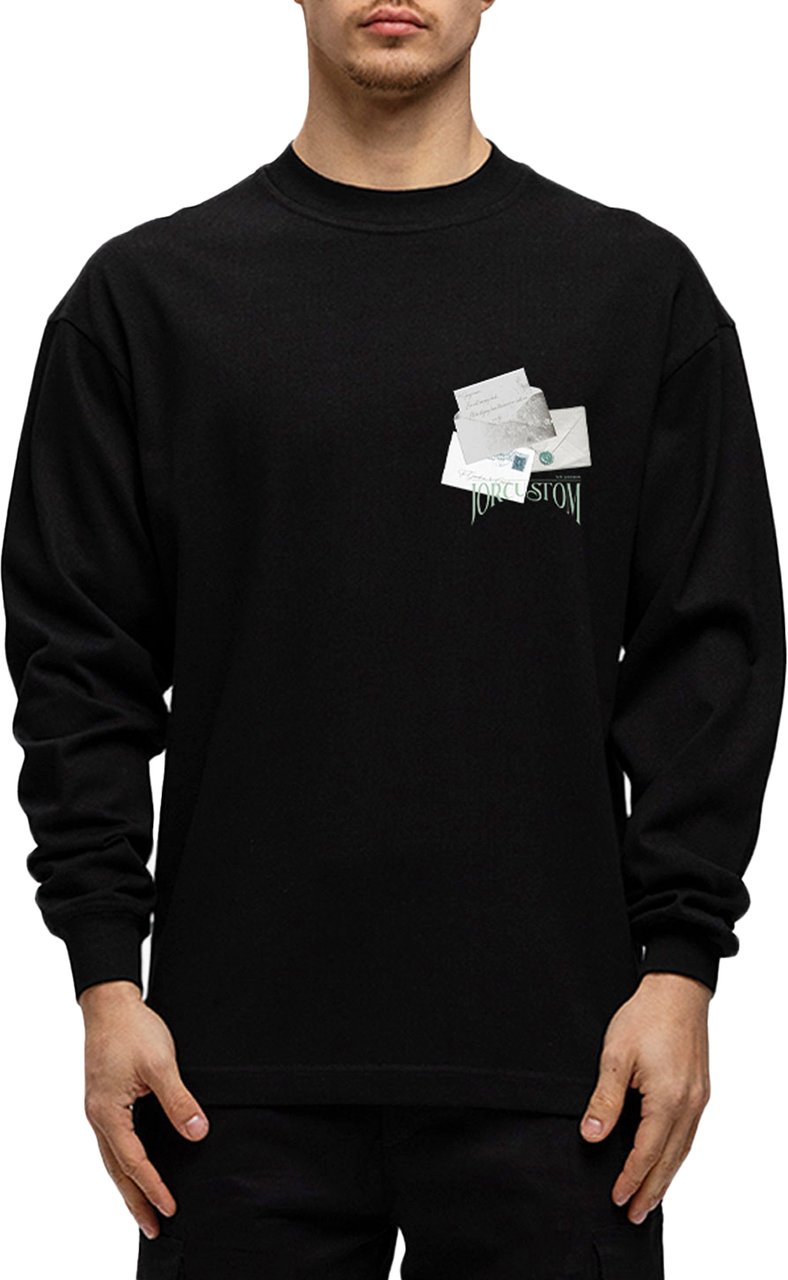 JORCUSTOM Letters Longsleeve T-Shirt Black Zwart