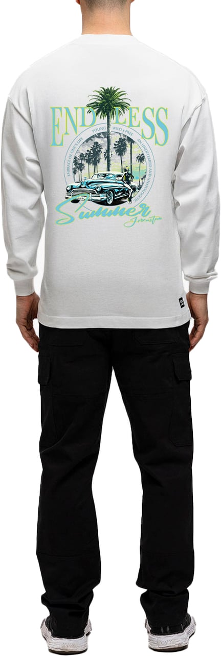 JORCUSTOM Endless Longsleeve T-Shirt White Wit