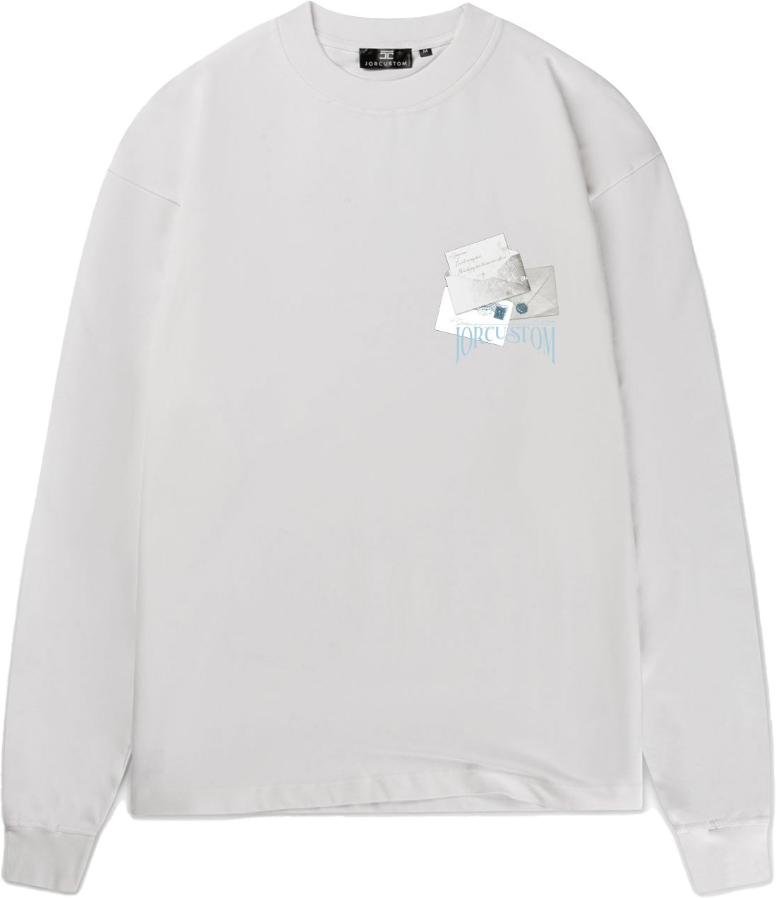 JORCUSTOM Letters Longsleeve T-Shirt White Wit