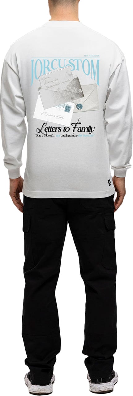 JORCUSTOM Letters Longsleeve T-Shirt White Wit