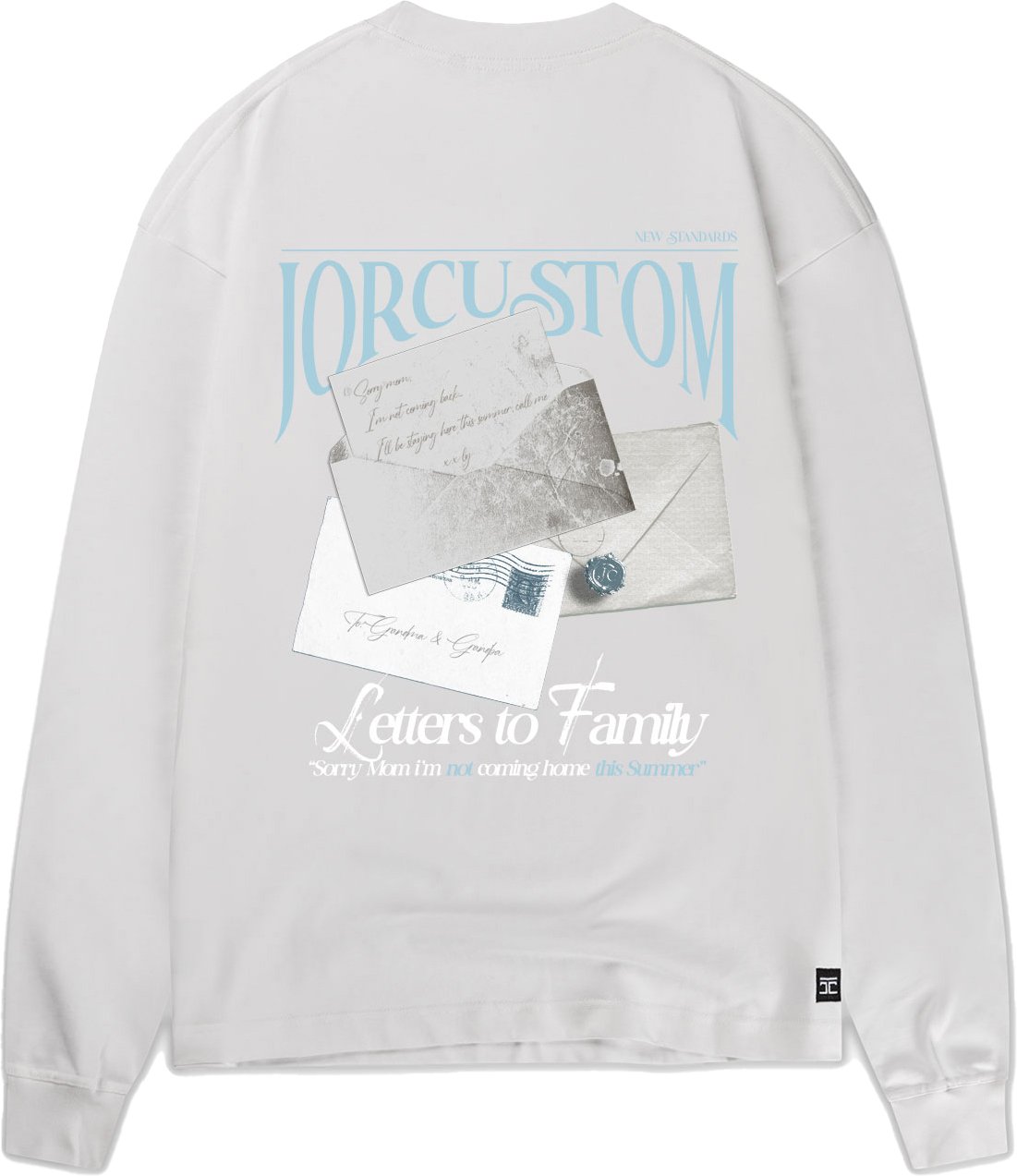JORCUSTOM Letters Longsleeve T-Shirt White Wit
