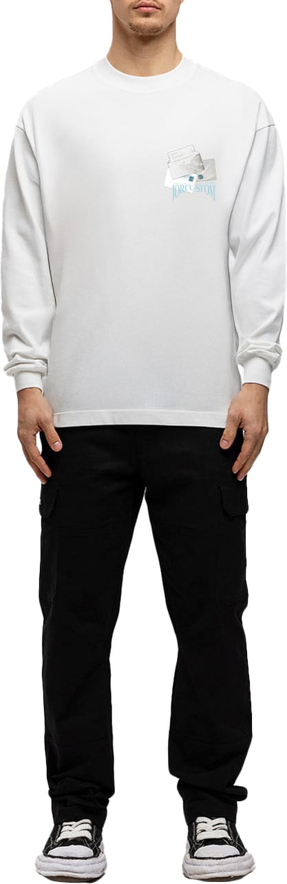 JORCUSTOM Letters Longsleeve T-Shirt White Wit