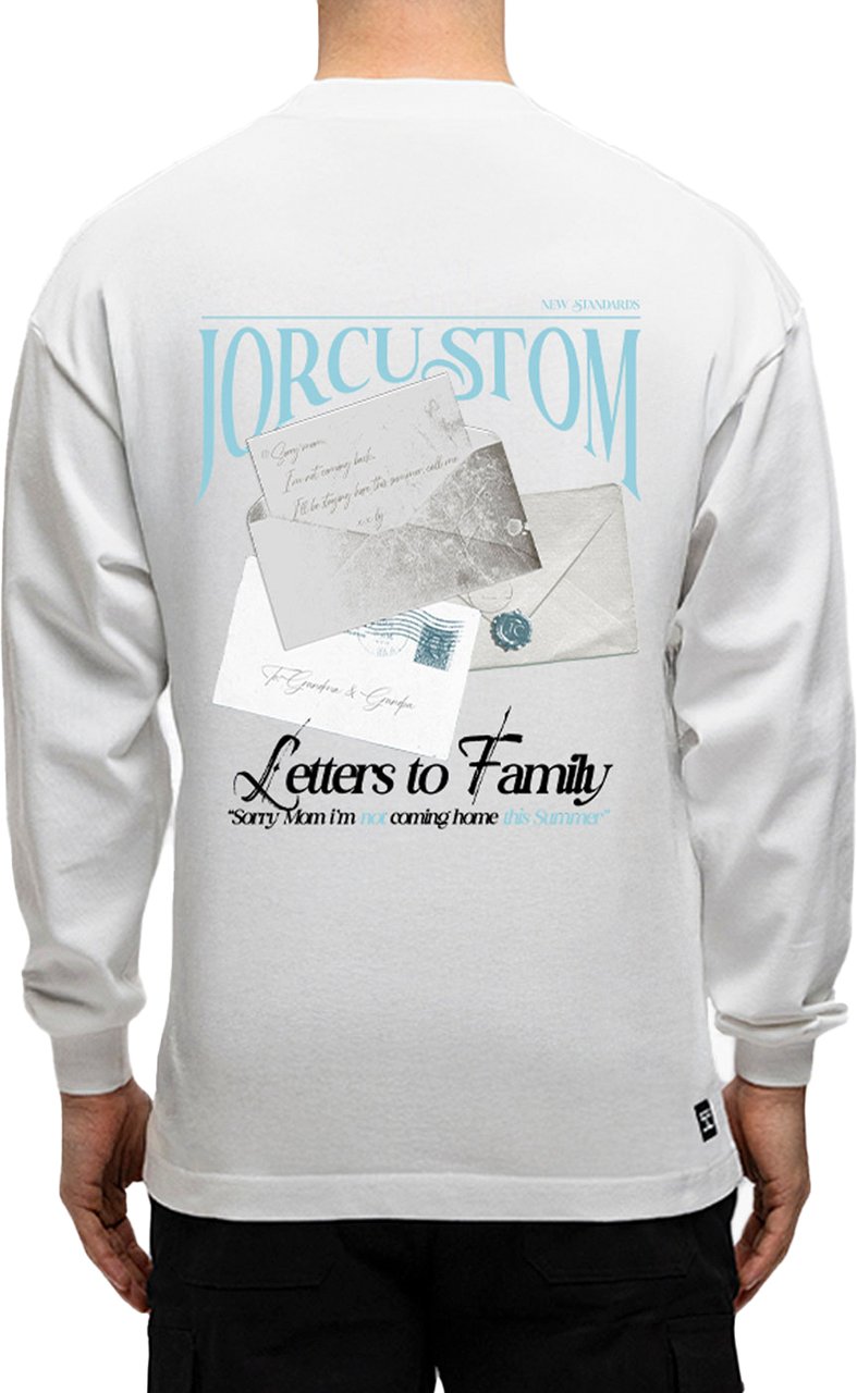 JORCUSTOM Letters Longsleeve T-Shirt White Wit