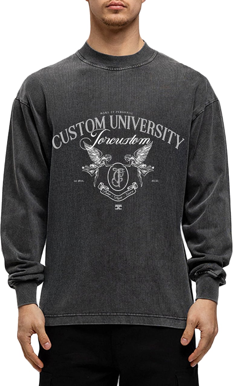 JORCUSTOM Custom Longsleeve T-Shirt AcidGrey Grijs