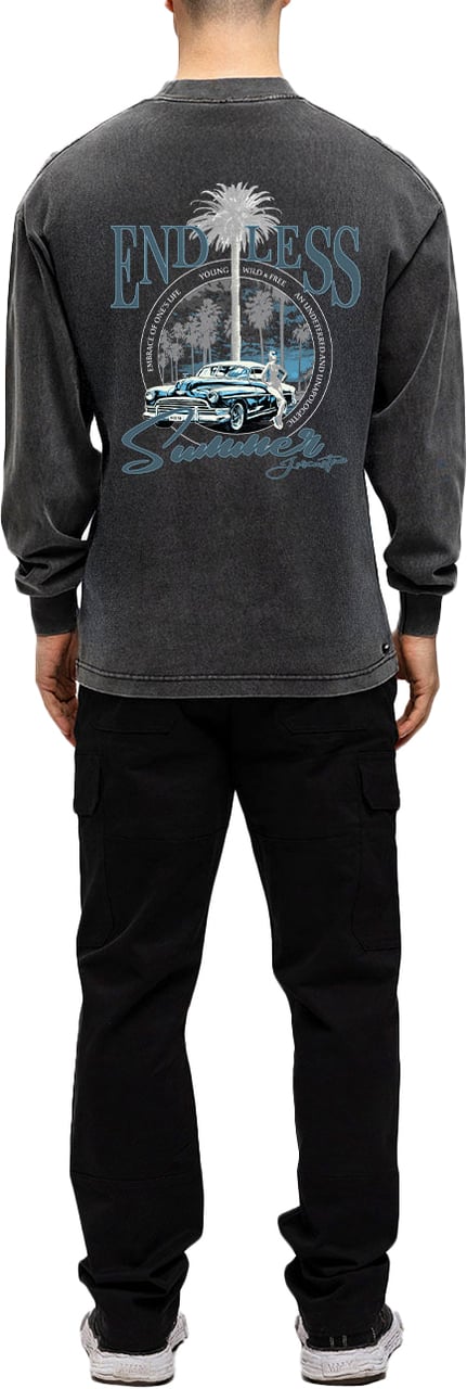 JORCUSTOM Endless Longsleeve T-Shirt AcidGrey Grijs