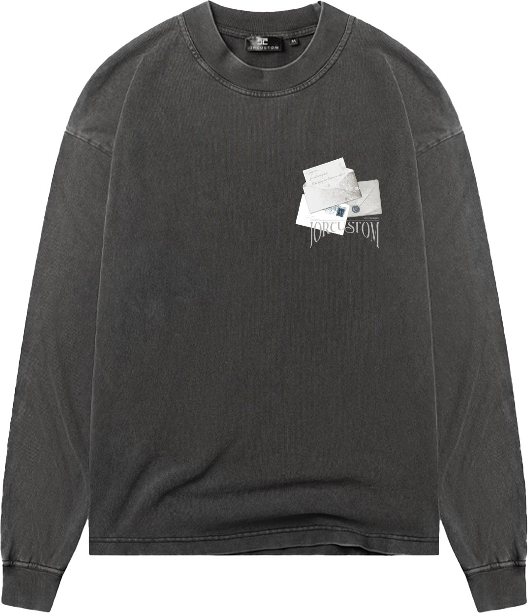 JORCUSTOM Letters Longsleeve T-Shirt AcidGrey Grijs