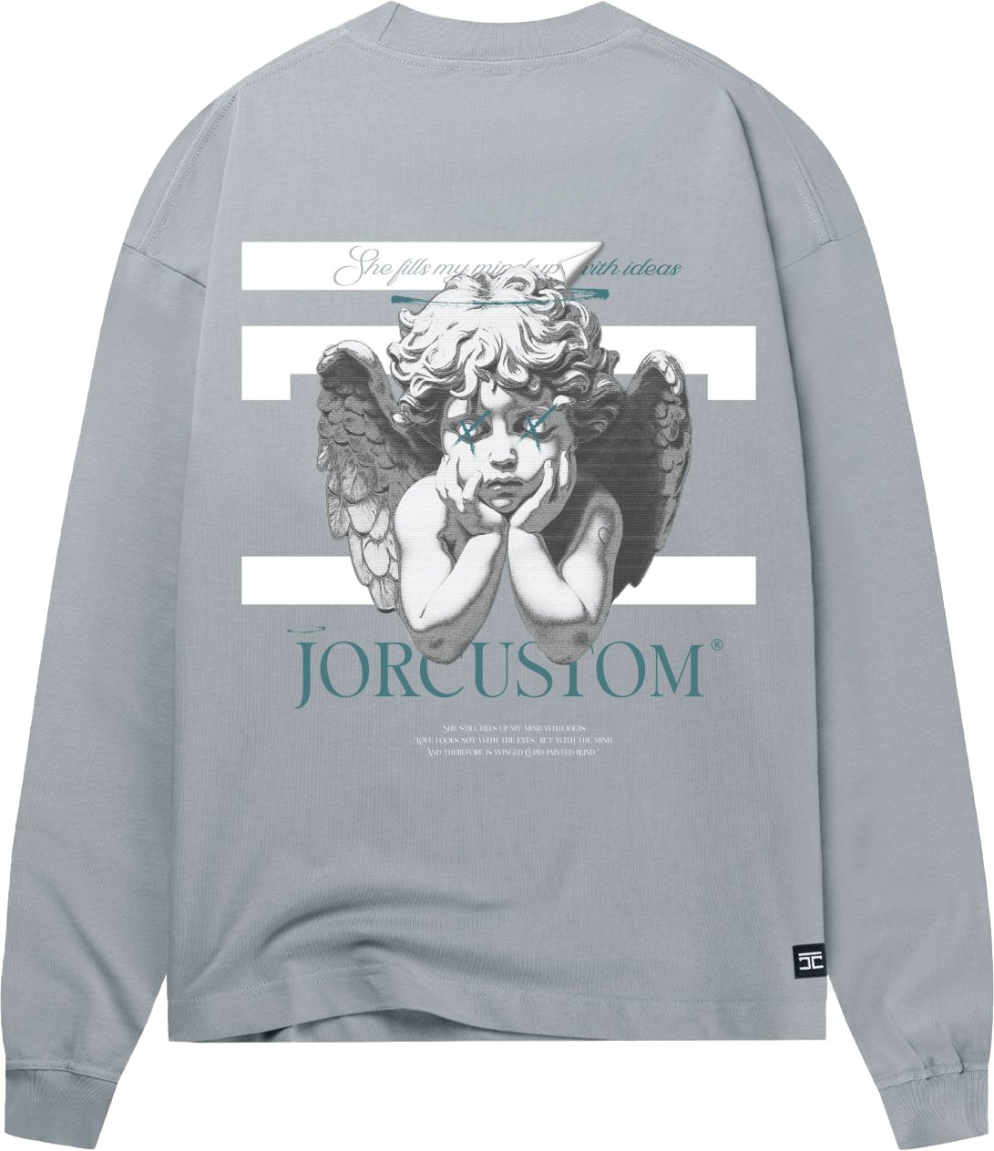 JORCUSTOM AngelTwo Longsleeve T-Shirt AshBlue Blauw