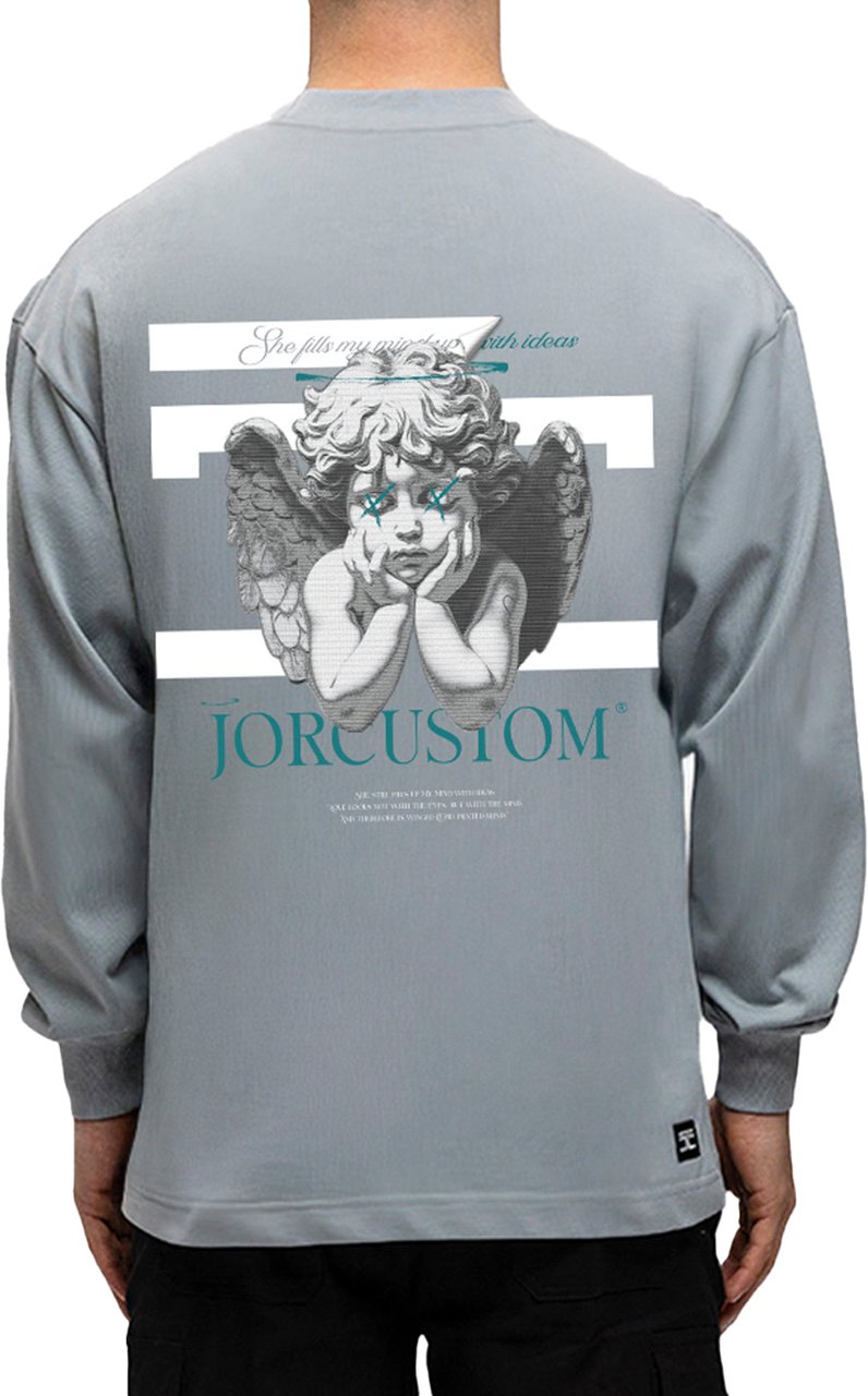 JORCUSTOM AngelTwo Longsleeve T-Shirt AshBlue Blauw