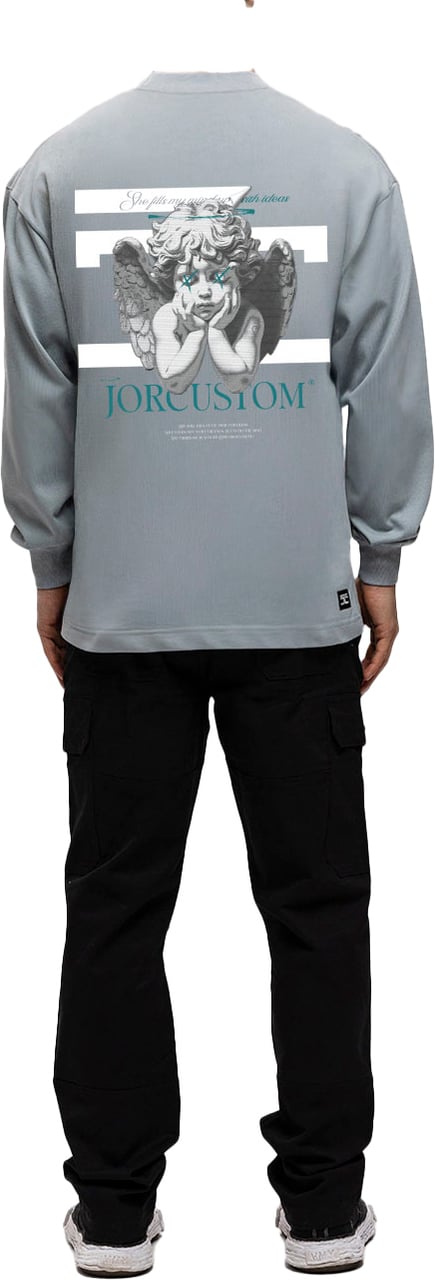 JORCUSTOM AngelTwo Longsleeve T-Shirt AshBlue Blauw