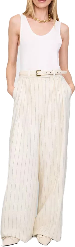 Anine Bing broek ecru streep Wit