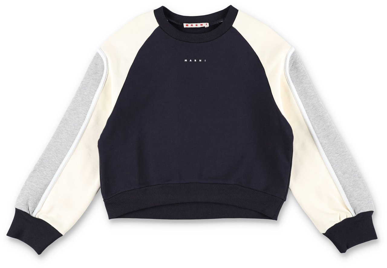 Marni Fleece Bicolor Blue Blauw
