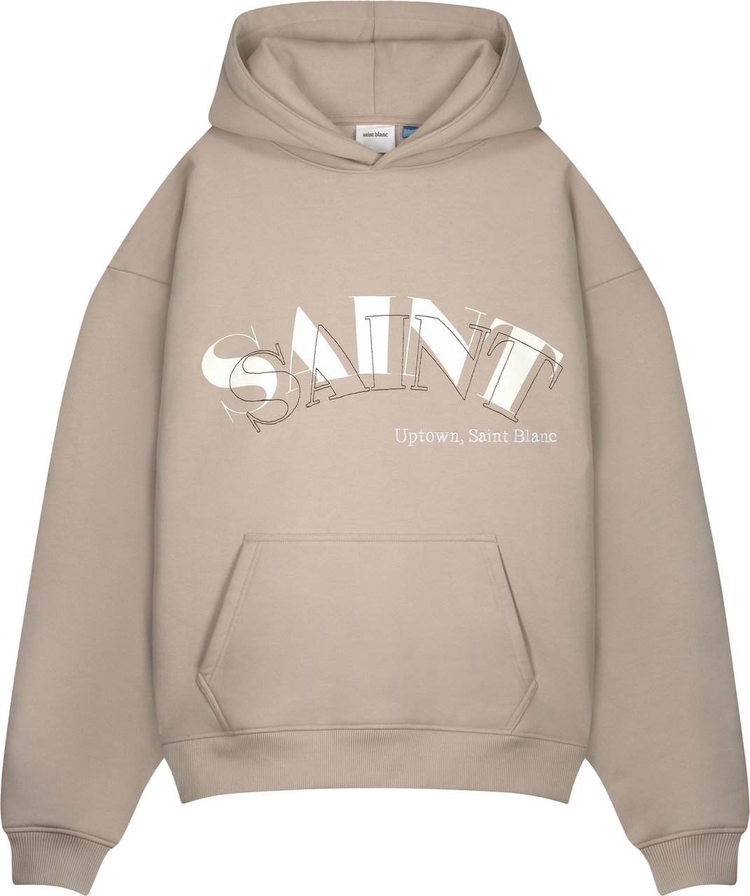 Saint Blanc Top Stitch Hoodie Beige