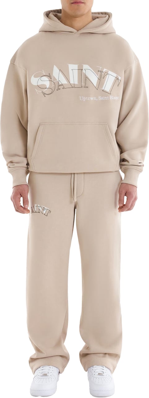 Saint Blanc Top Stitch Hoodie Beige