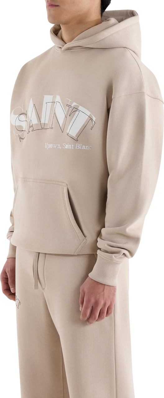 Saint Blanc Top Stitch Hoodie Beige