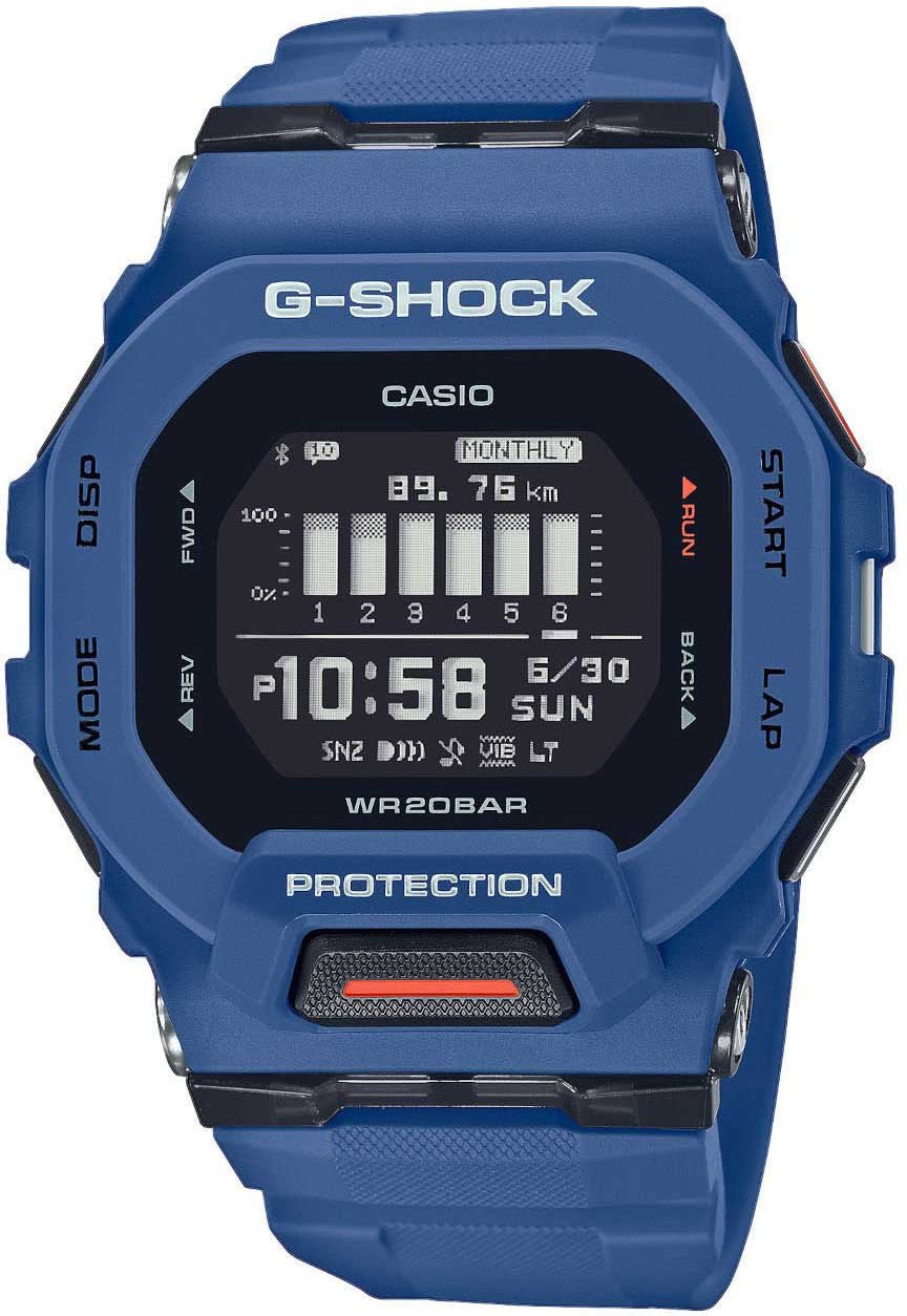 G-Shock CASIO G-Shock GBD-200-2ER horloge digitaal in kunststof blauwe kast en band Divers