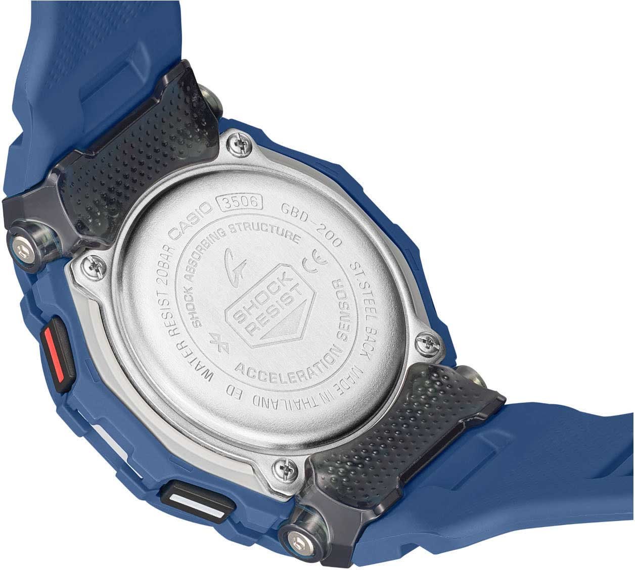 G-Shock CASIO G-Shock GBD-200-2ER horloge digitaal in kunststof blauwe kast en band Divers