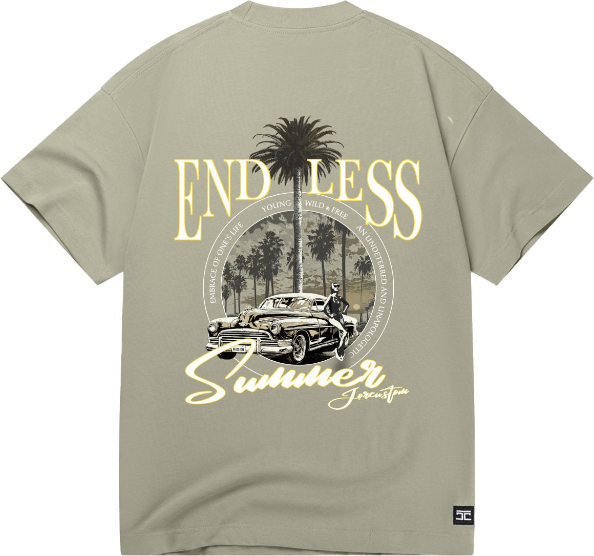 JORCUSTOM Endless Loose Fit T-Shirt Khaki Groen
