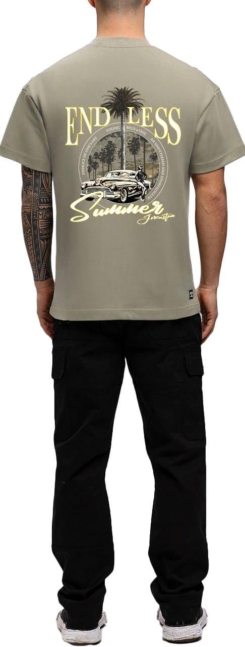 JORCUSTOM Endless Loose Fit T-Shirt Khaki Groen