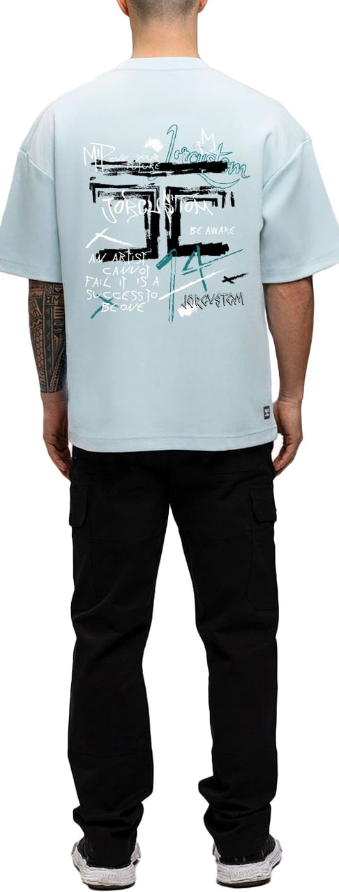 JORCUSTOM Artist Oversized T-Shirt Blue Blauw