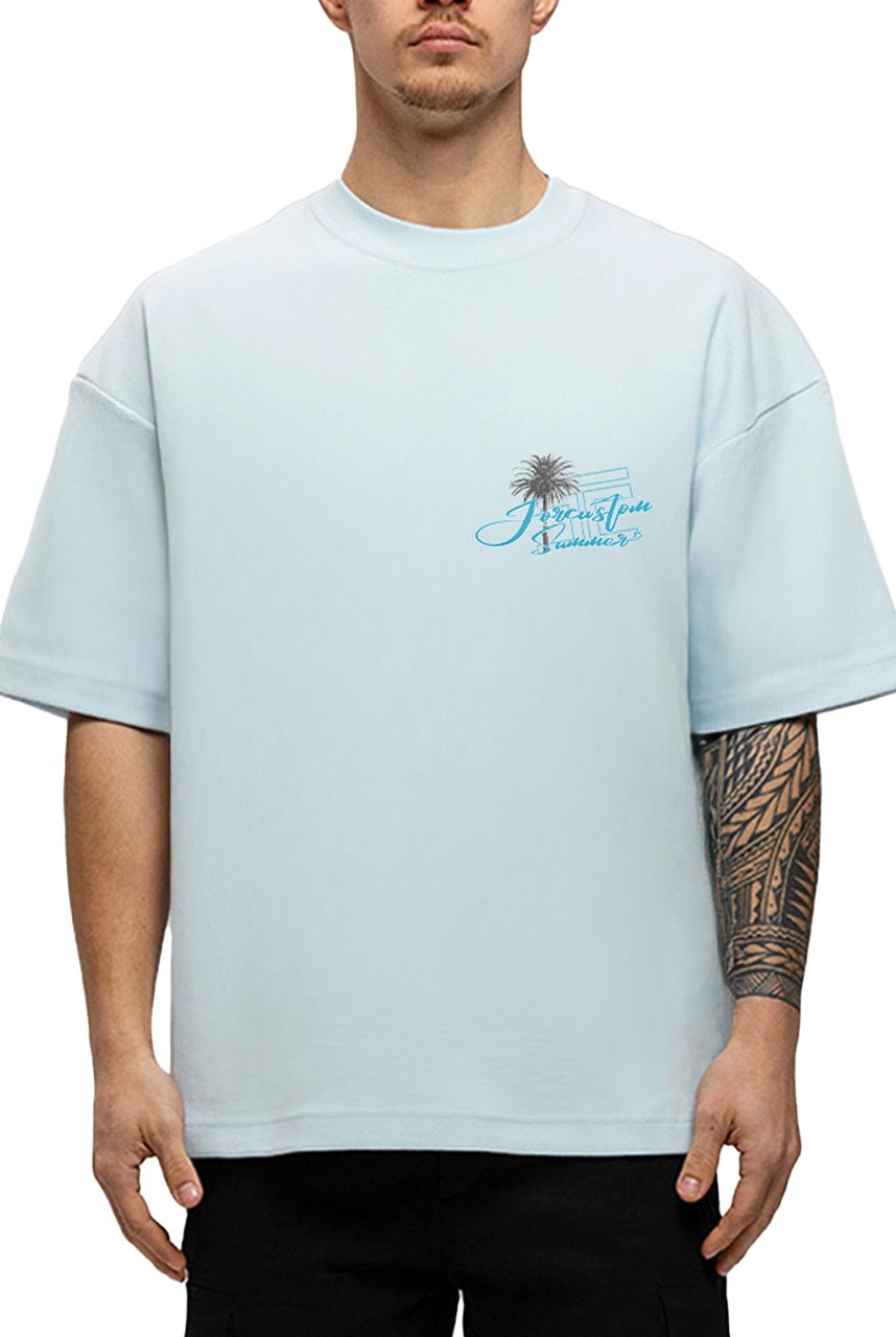 JORCUSTOM Endless Oversized T-Shirt Blue Blauw