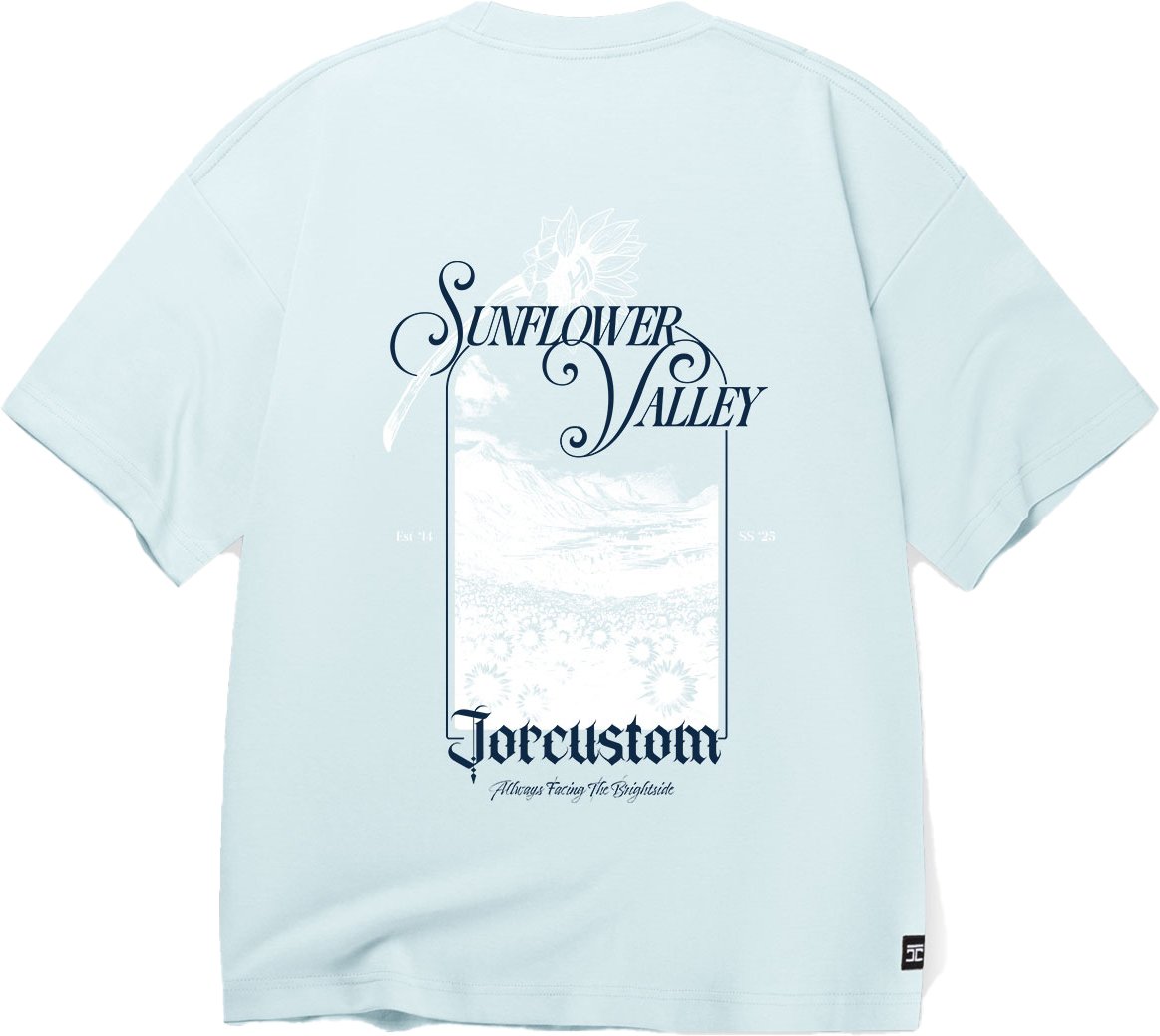 JORCUSTOM Sunflower Oversized T-Shirt Blue Blauw
