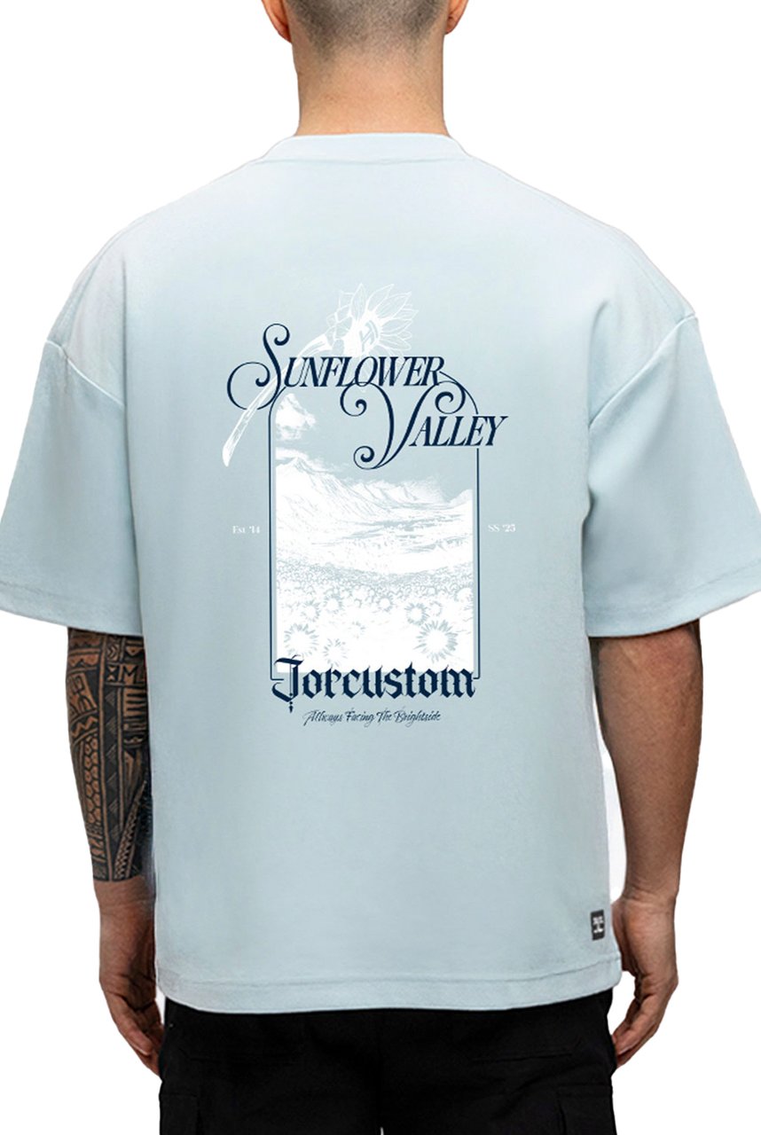JORCUSTOM Sunflower Oversized T-Shirt Blue Blauw