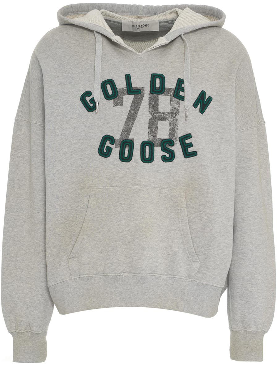 Golden Goose Hoodie with logo lettering 'Morman' Grijs