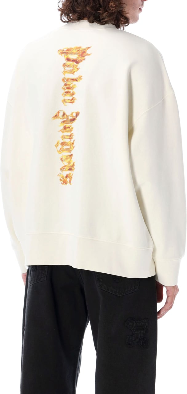Palm Angels Crew neck burning palm t-shirt Wit
