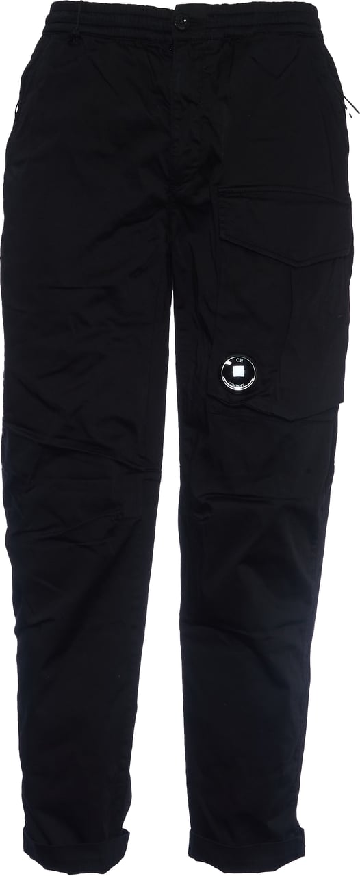 CP Company Stretch Saten Regular Cargo Pants Zwart