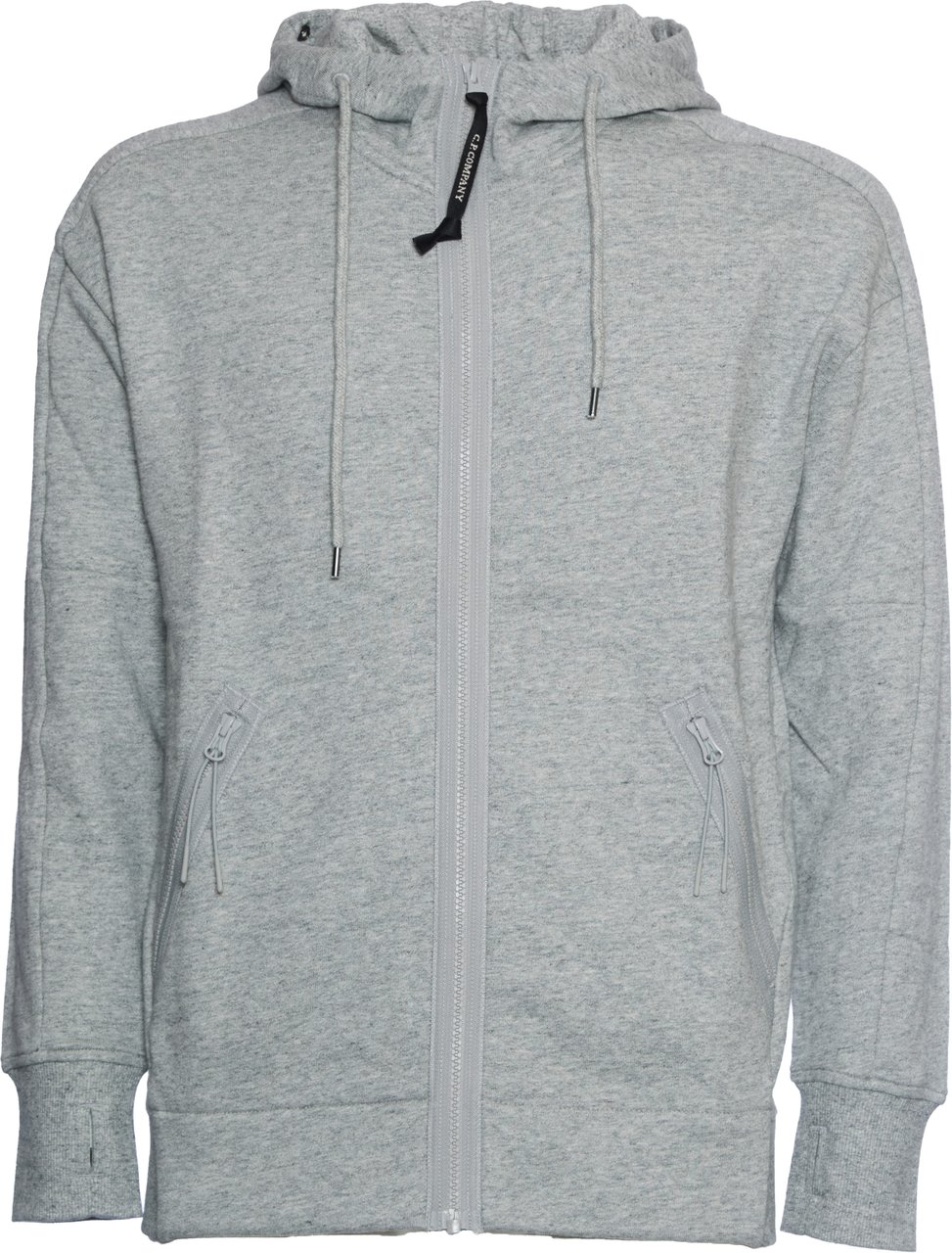 CP Company Diagonal Raised Fleece Goggle Zipped Hooded  Sweatshirt Grijs