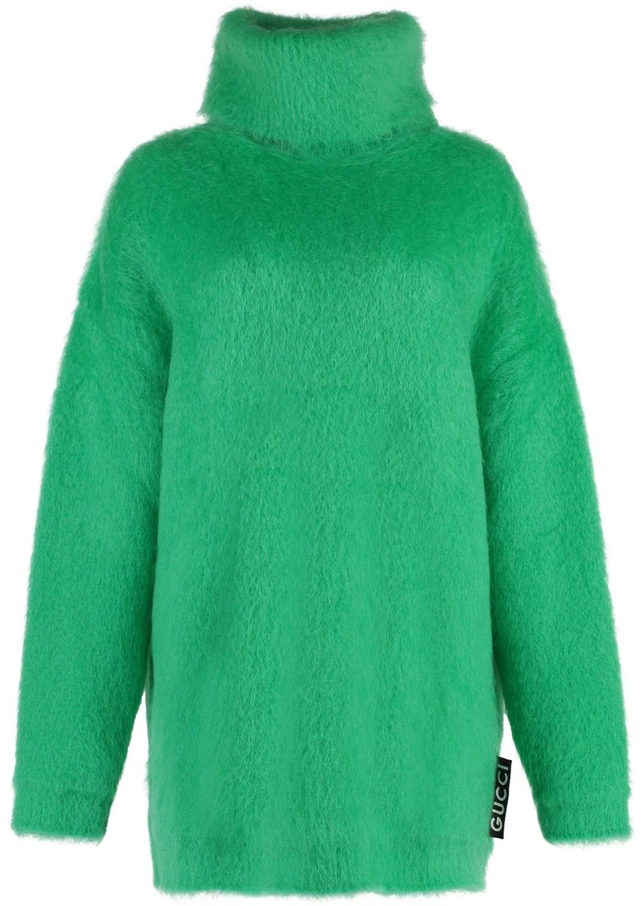 Gucci Gucci Mohair-Blend Mini Sweater Dress Groen