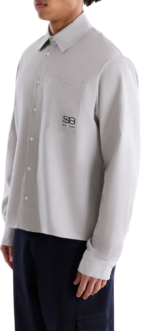 Saint Blanc Applique Button Shirt Wit