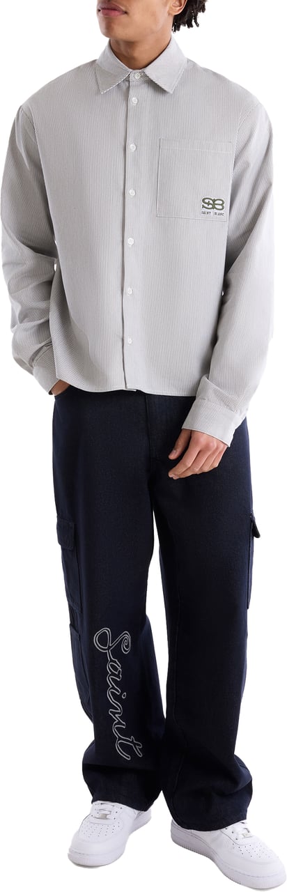 Saint Blanc Applique Button Shirt Wit