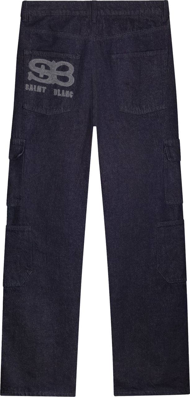 Saint Blanc Multi Pocket Script Jeans Blauw