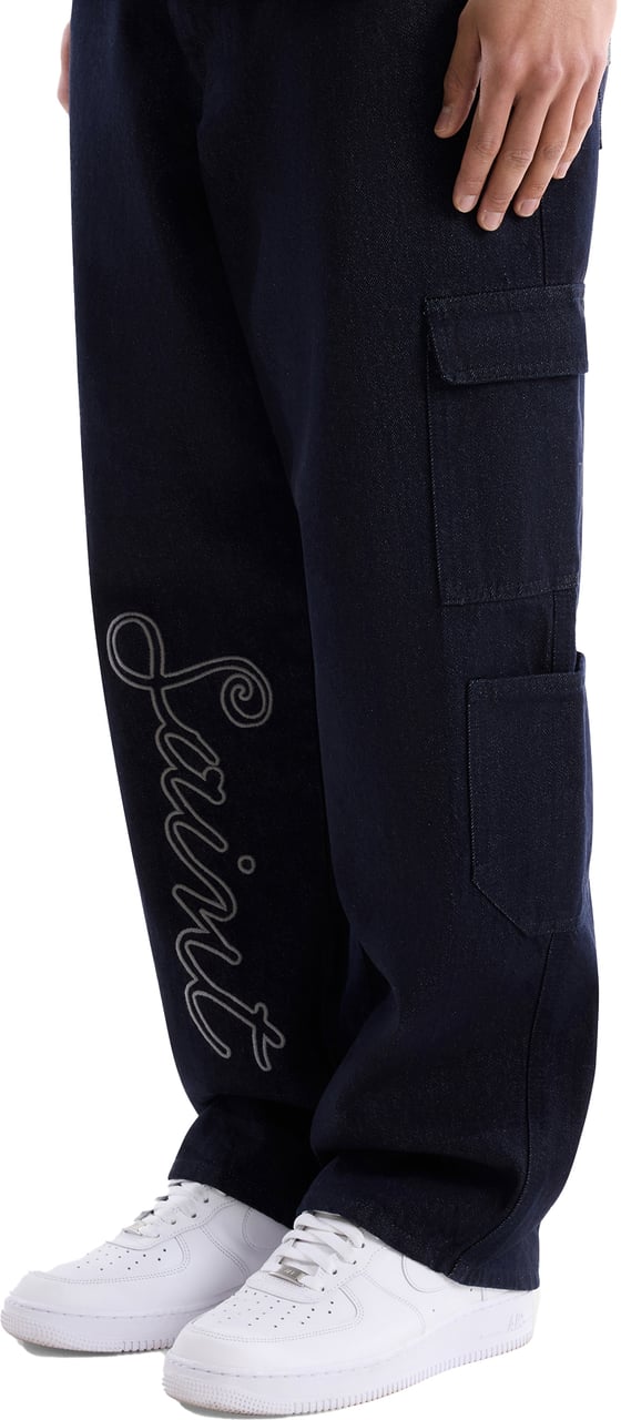 Saint Blanc Multi Pocket Script Jeans Blauw