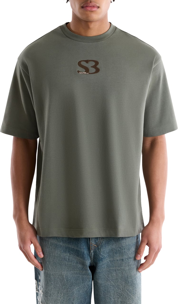 Saint Blanc Initial Logo T-Shirt Groen Groen