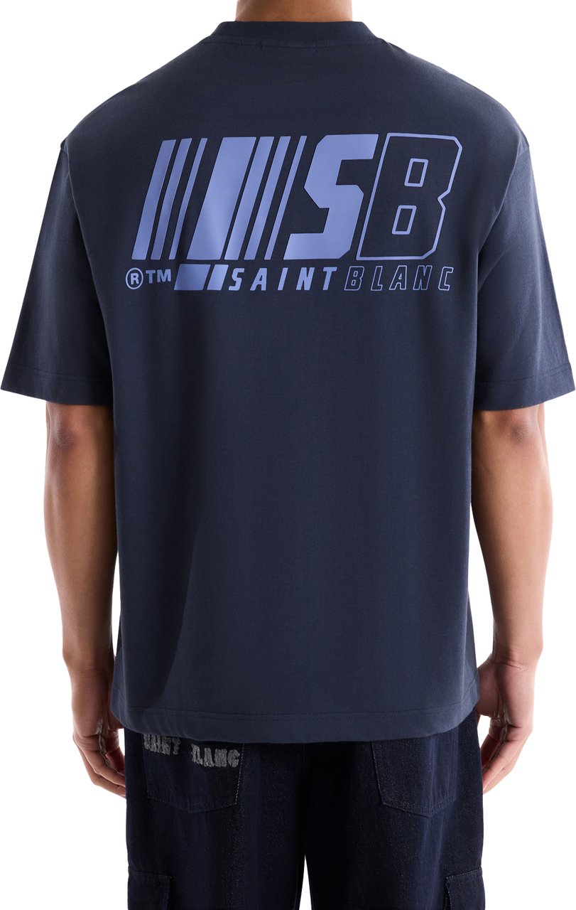 Saint Blanc Fine Line T-Shirt Blauw