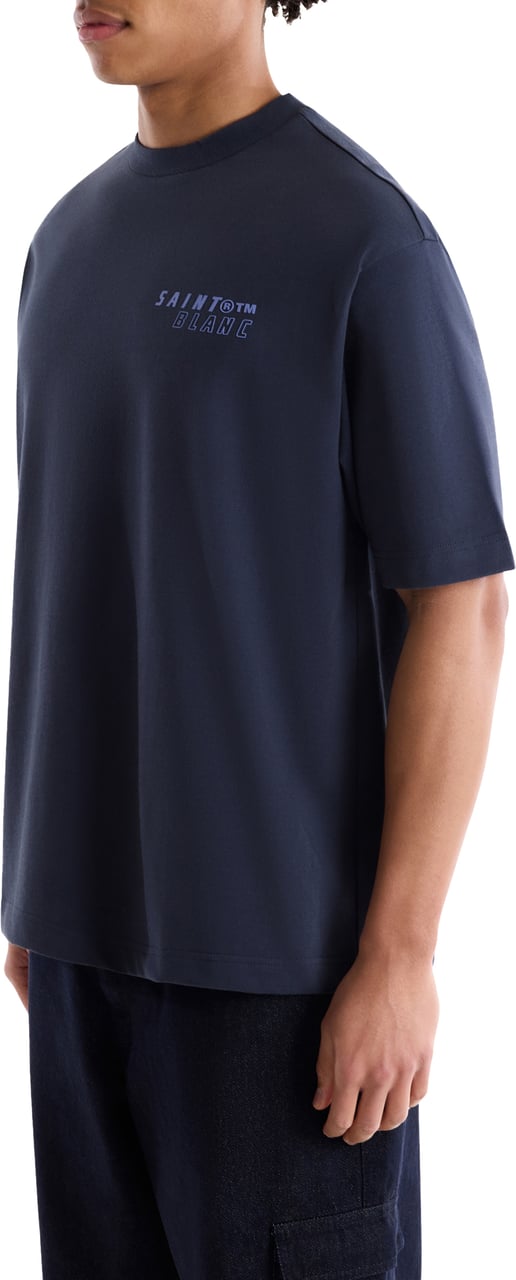Saint Blanc Fine Line T-Shirt Blauw